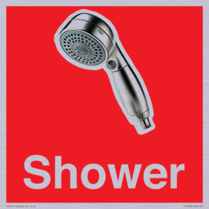 Shower Dementia Friendly Sign Red